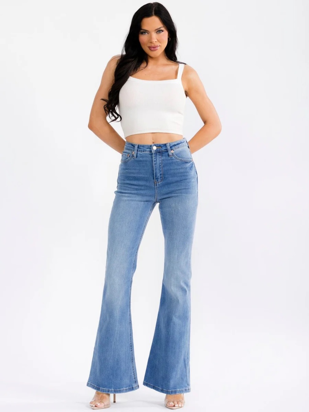 173 • Boho High-Rise Light Blue Flare Jeans